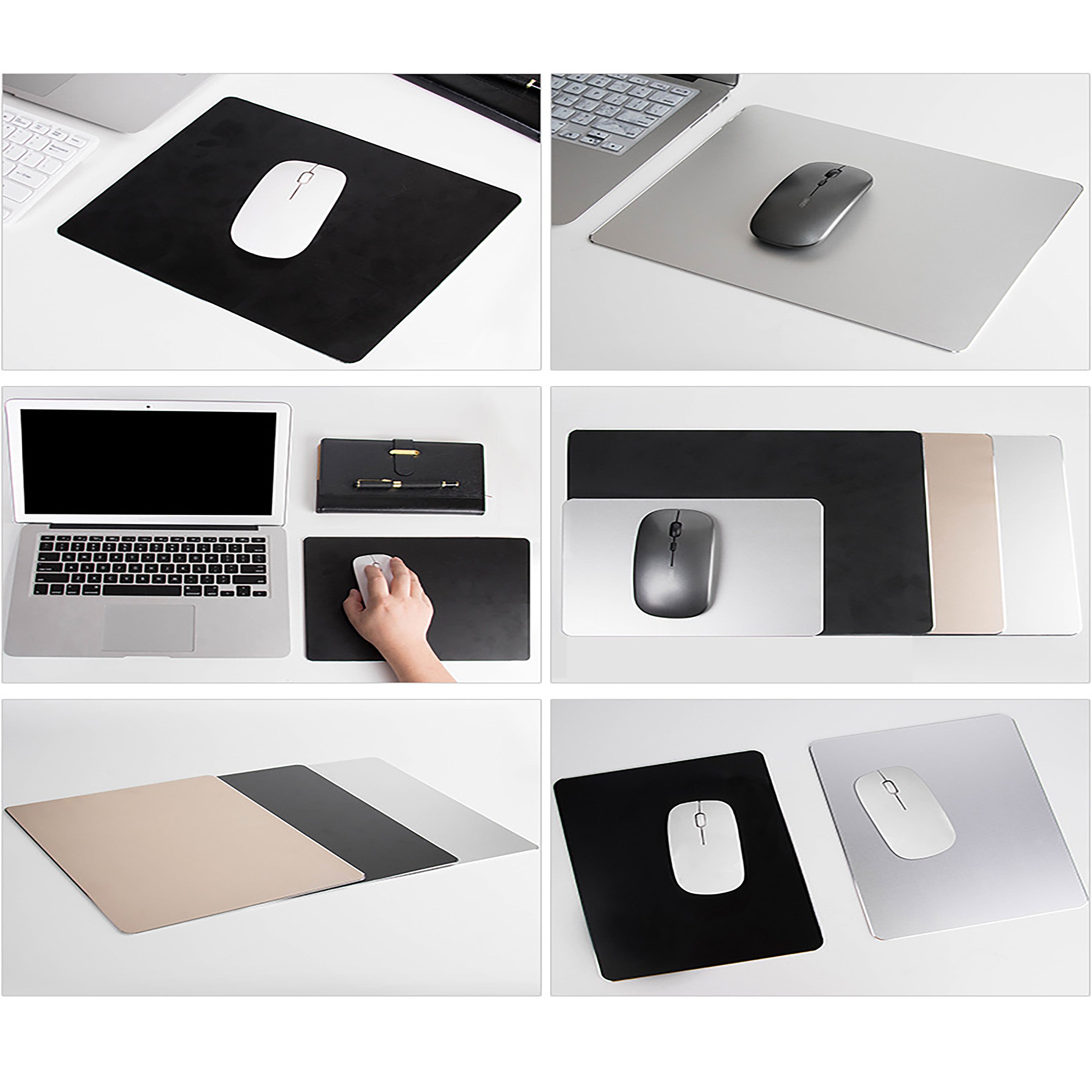 Dual-Sided Aluminum And Pu Leather Mouse Pad