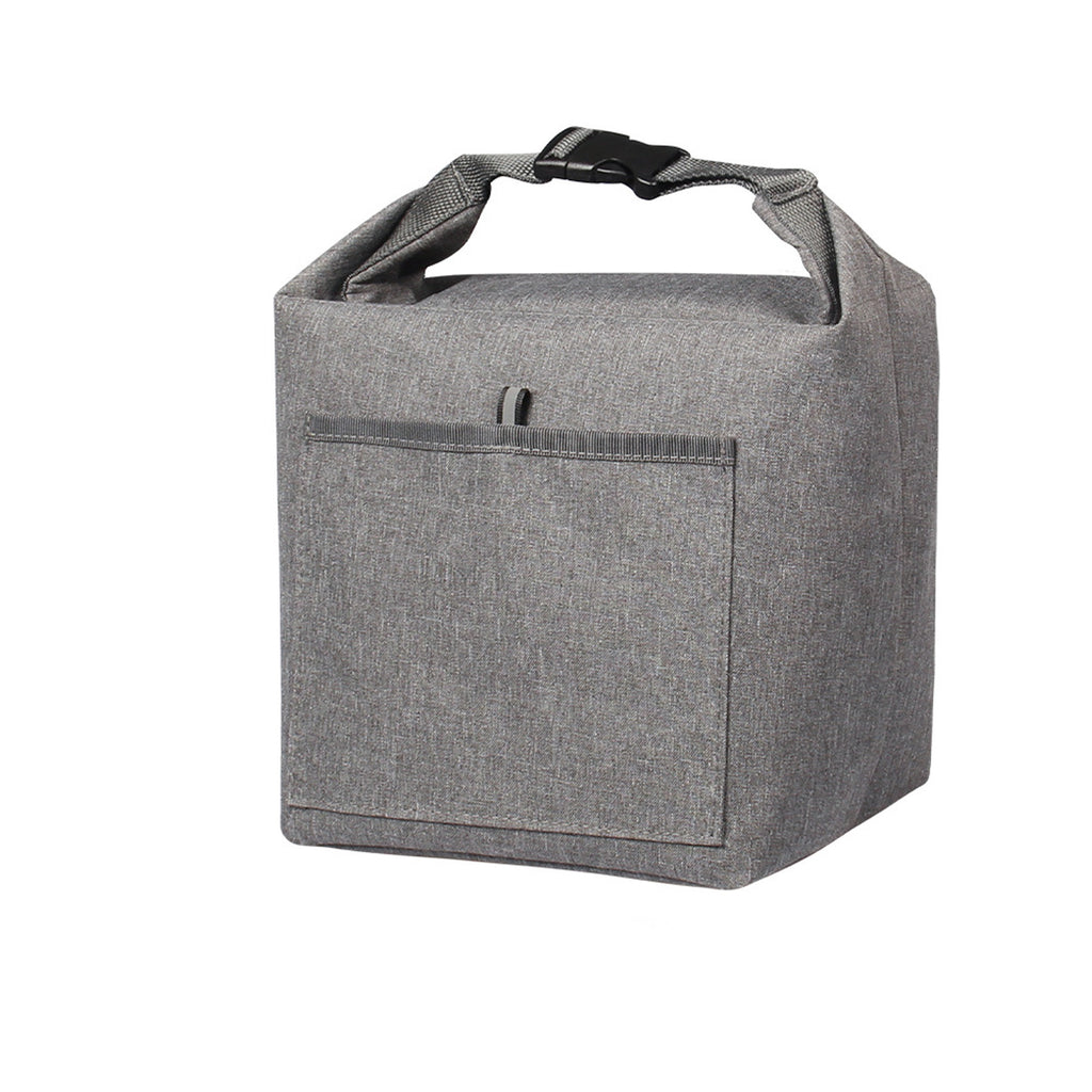 Durable Roll-top Insulated Lunch Tote Bag, Charcoal, Unisex