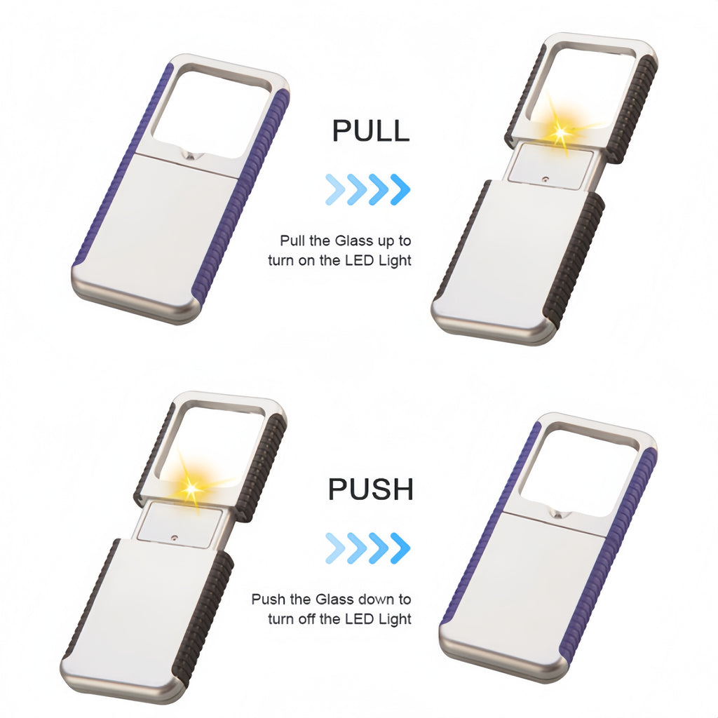Pocket Magnifying Glass With Led Light
