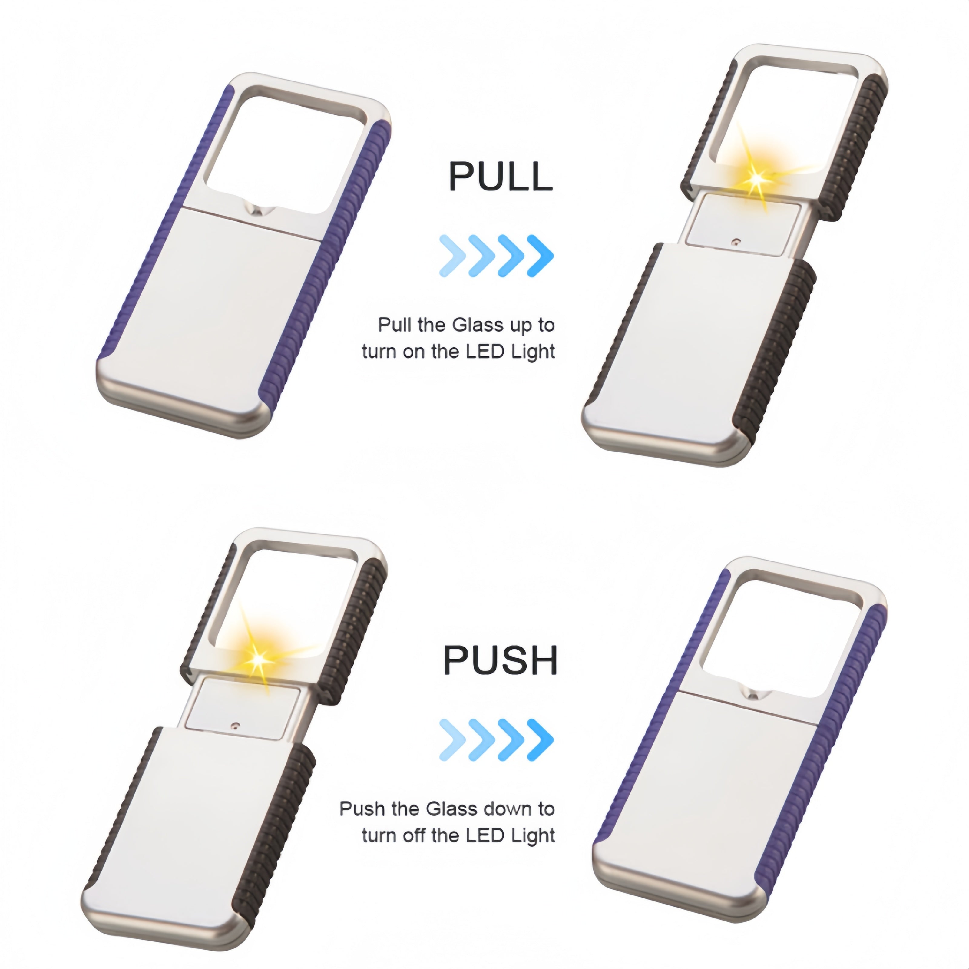Pocket Magnifying Glass With Led Light