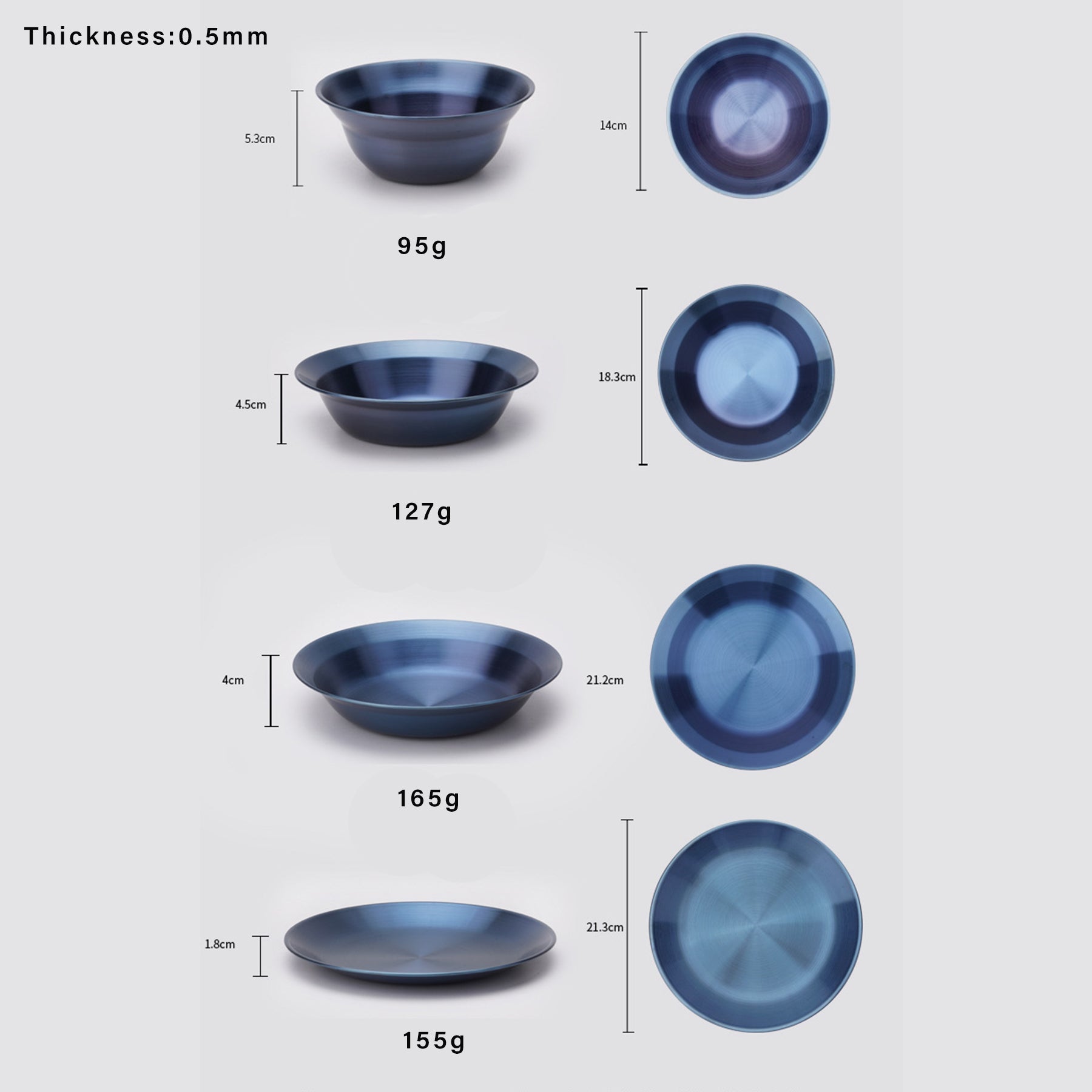Stainless Steel Sapphire Blue Electroplate Plate Set