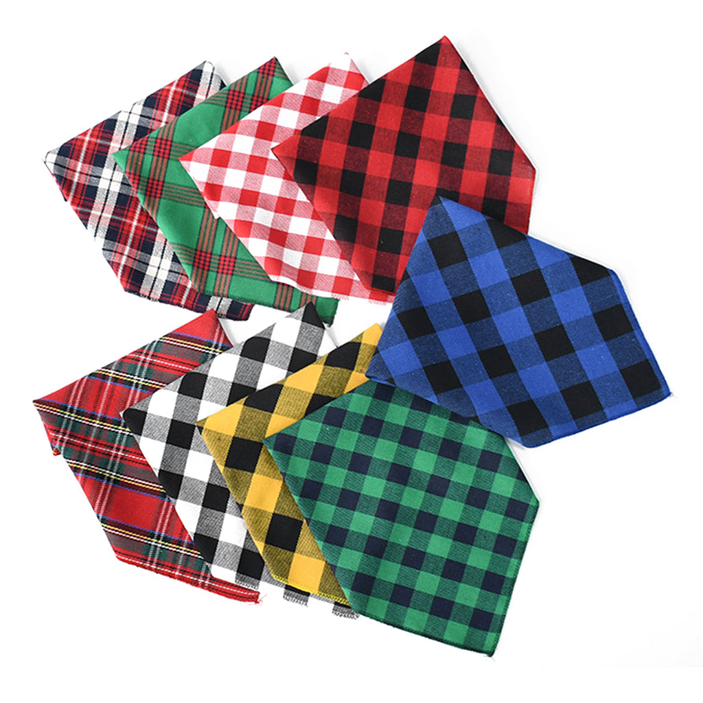 Christmas Pet Classic Plaid Triangle Scarf