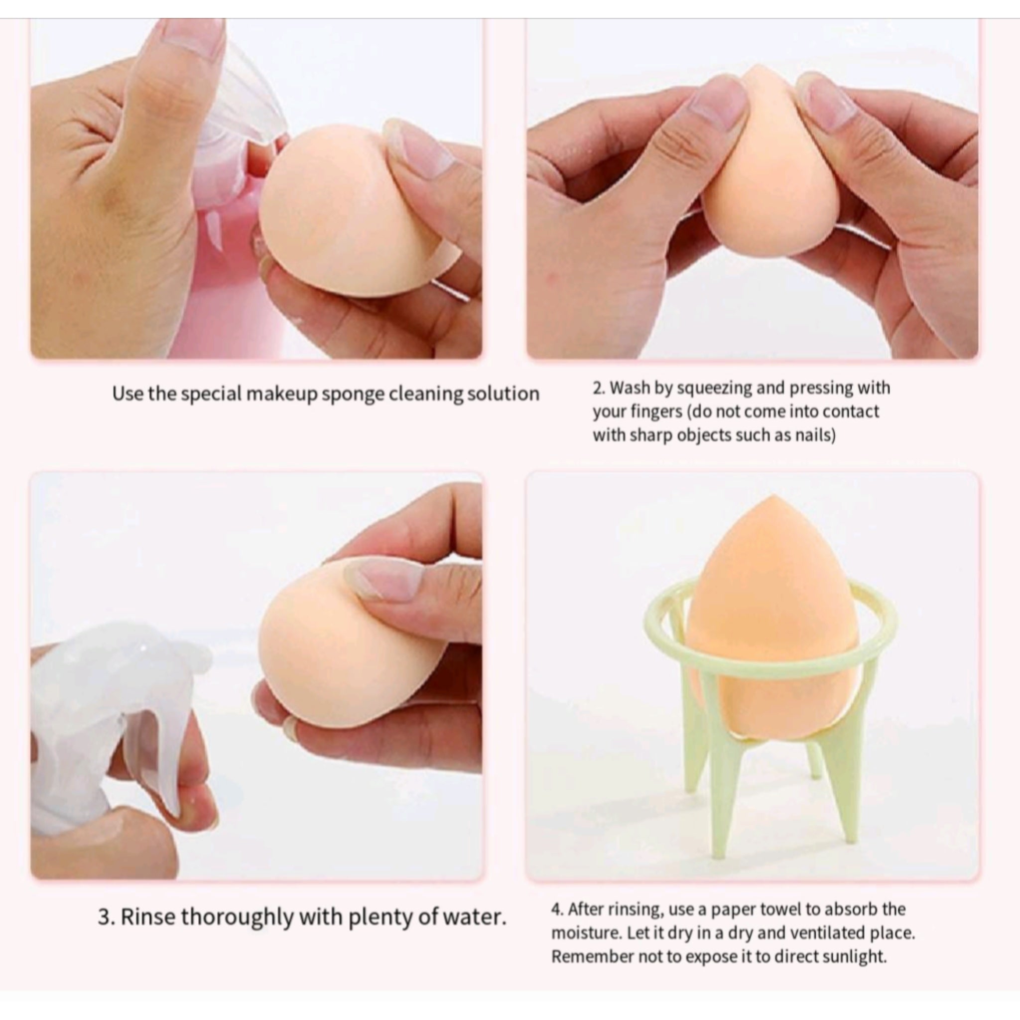 Non Absorbent Beauty Sponge Set Multi Shape Wet Dry Use