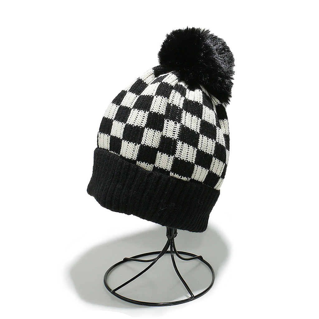 Casual Checkered Woolen Hat