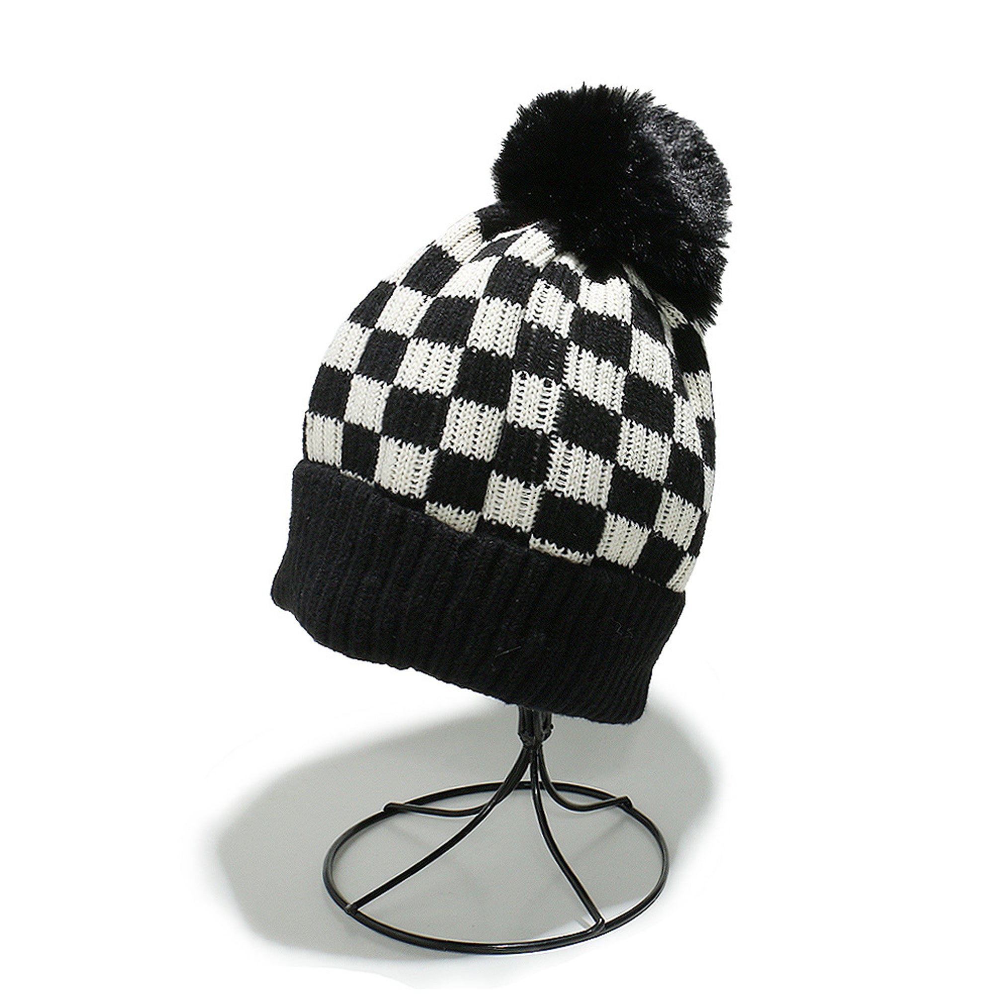 Casual Checkered Woolen Hat