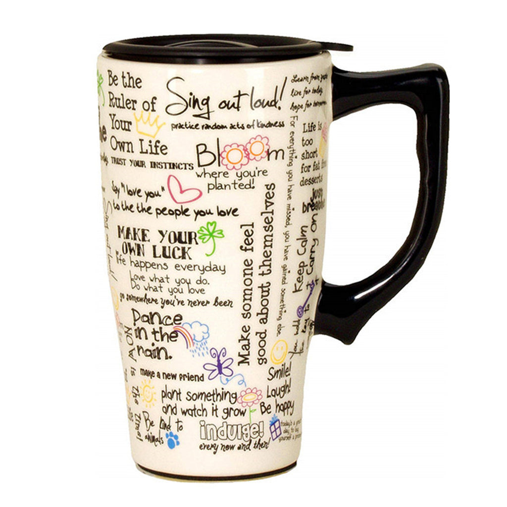 Ceramic Coffee Mug With Lid And Handle