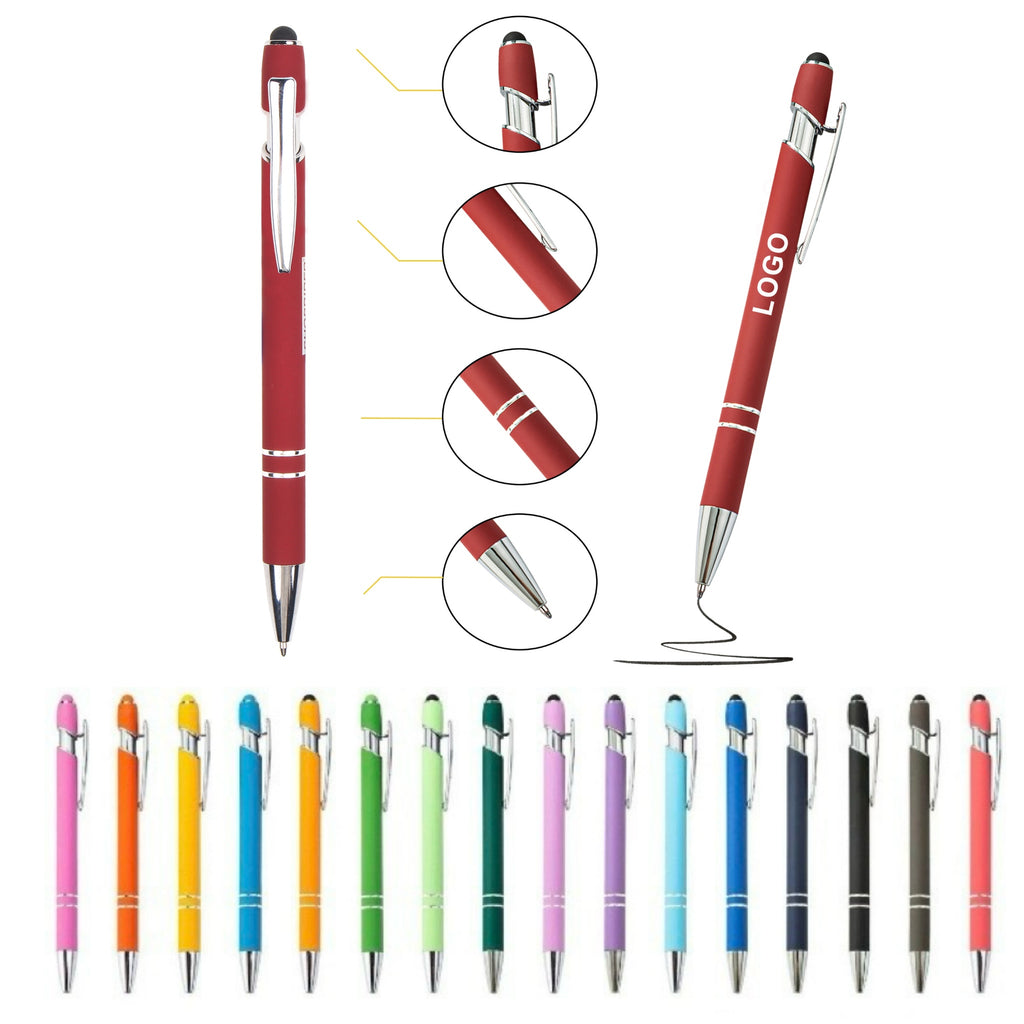 Retractable Multicolor Stylus Ballpoint Pen