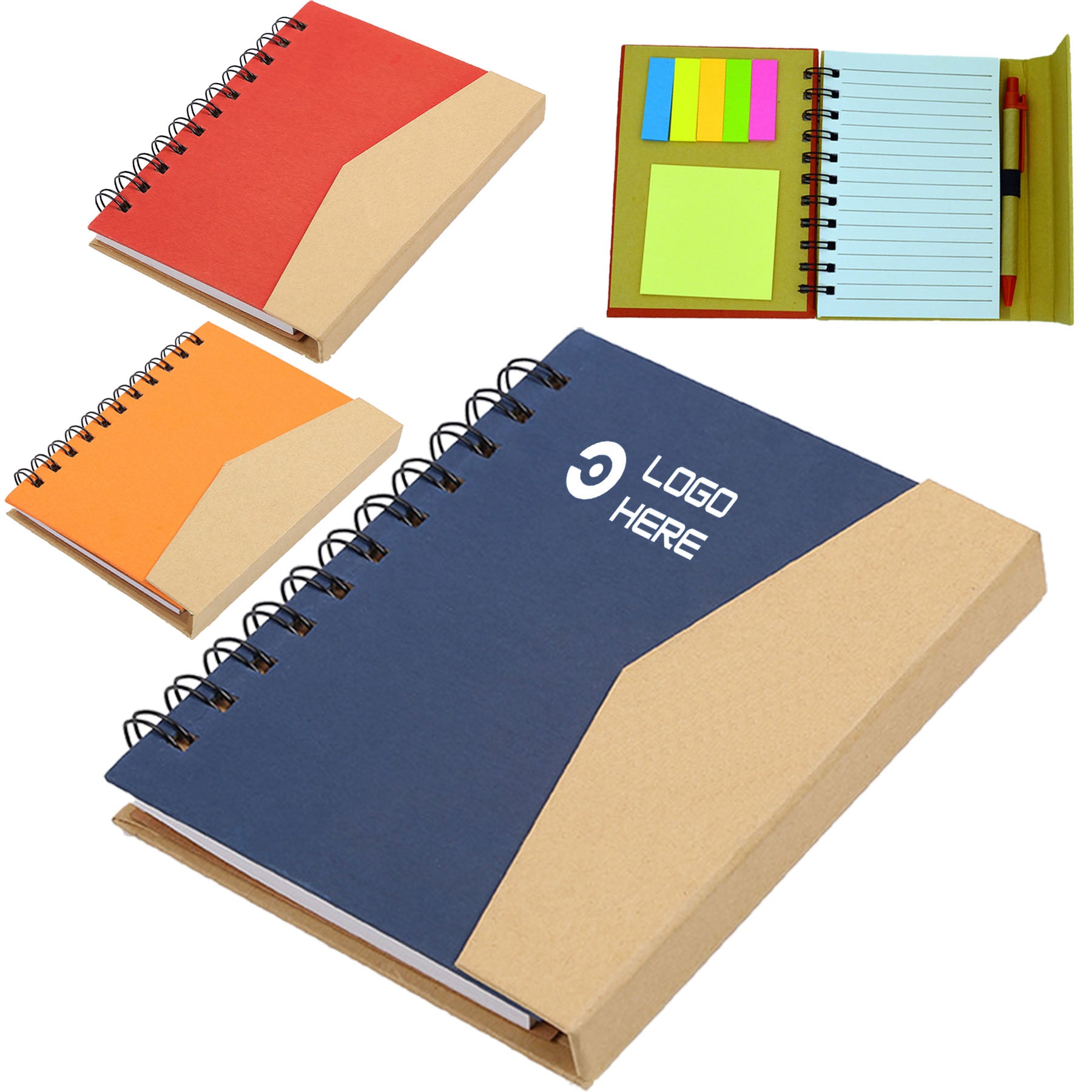 Notebook with Pen and Sticky Notes