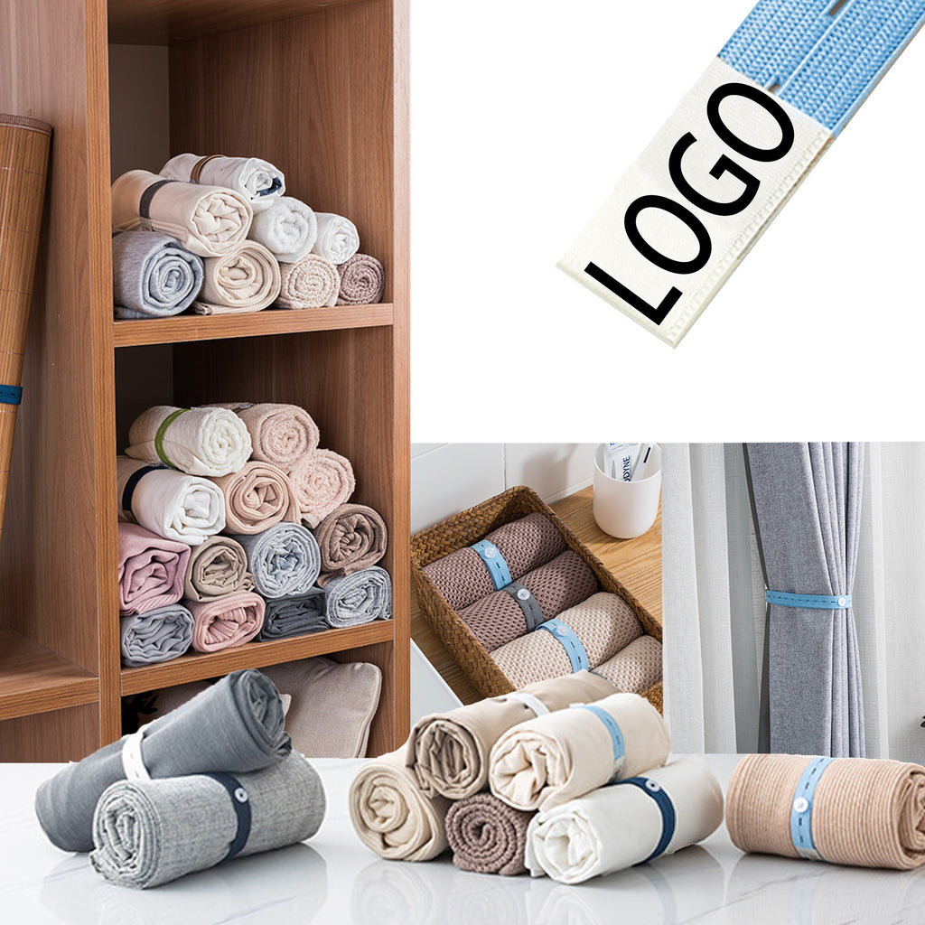 Clothes Oganizing And Fixing Straps With Pull-Roll Design