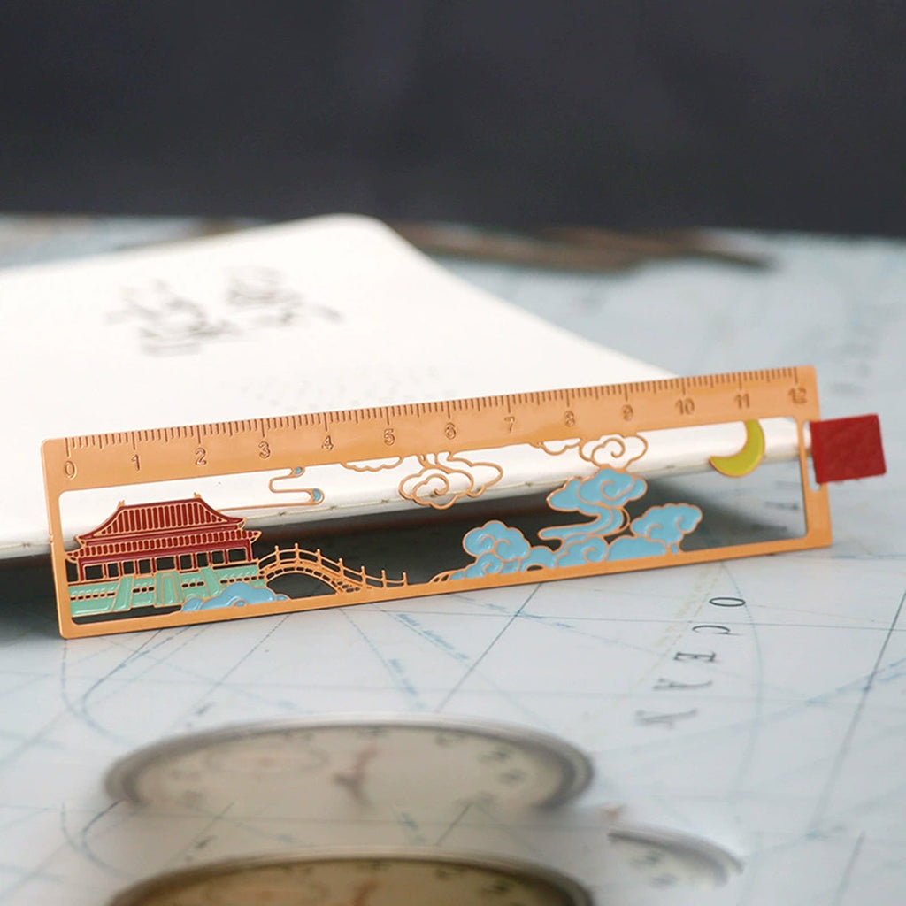 Painted Metal Ruler Bookmark
