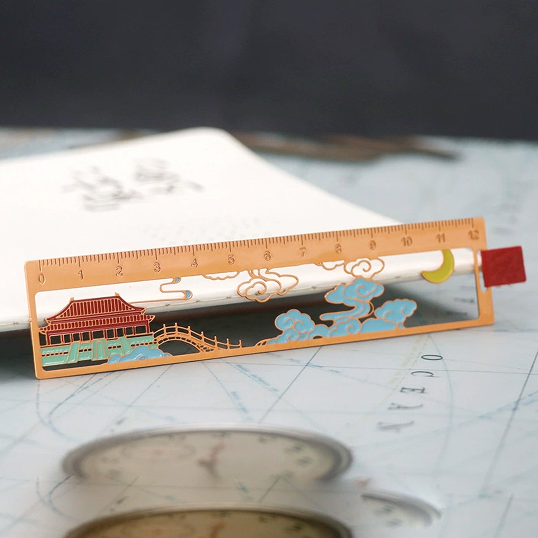 Painted Metal Ruler Bookmark