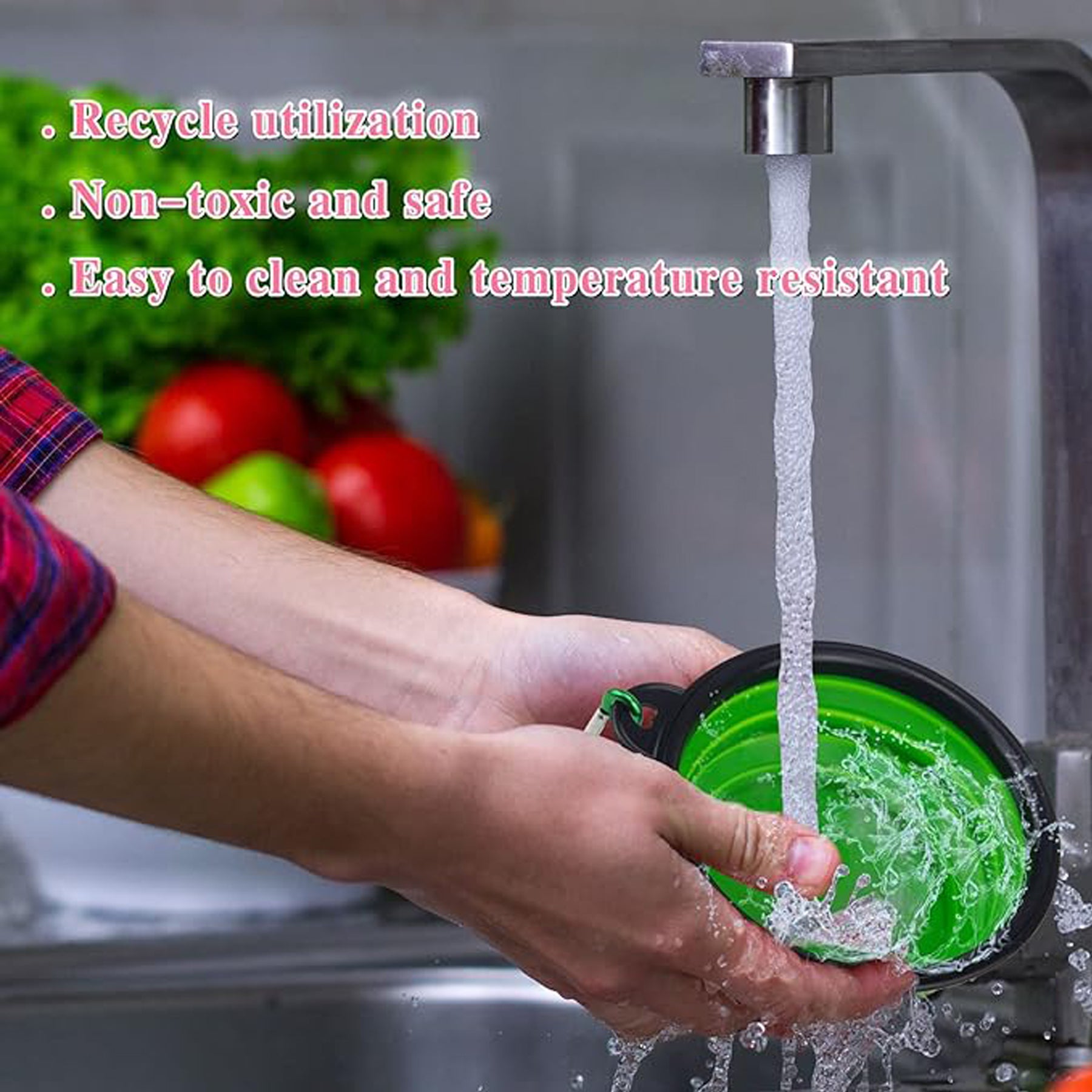 Collapsible Pet Bowl With Carabiner