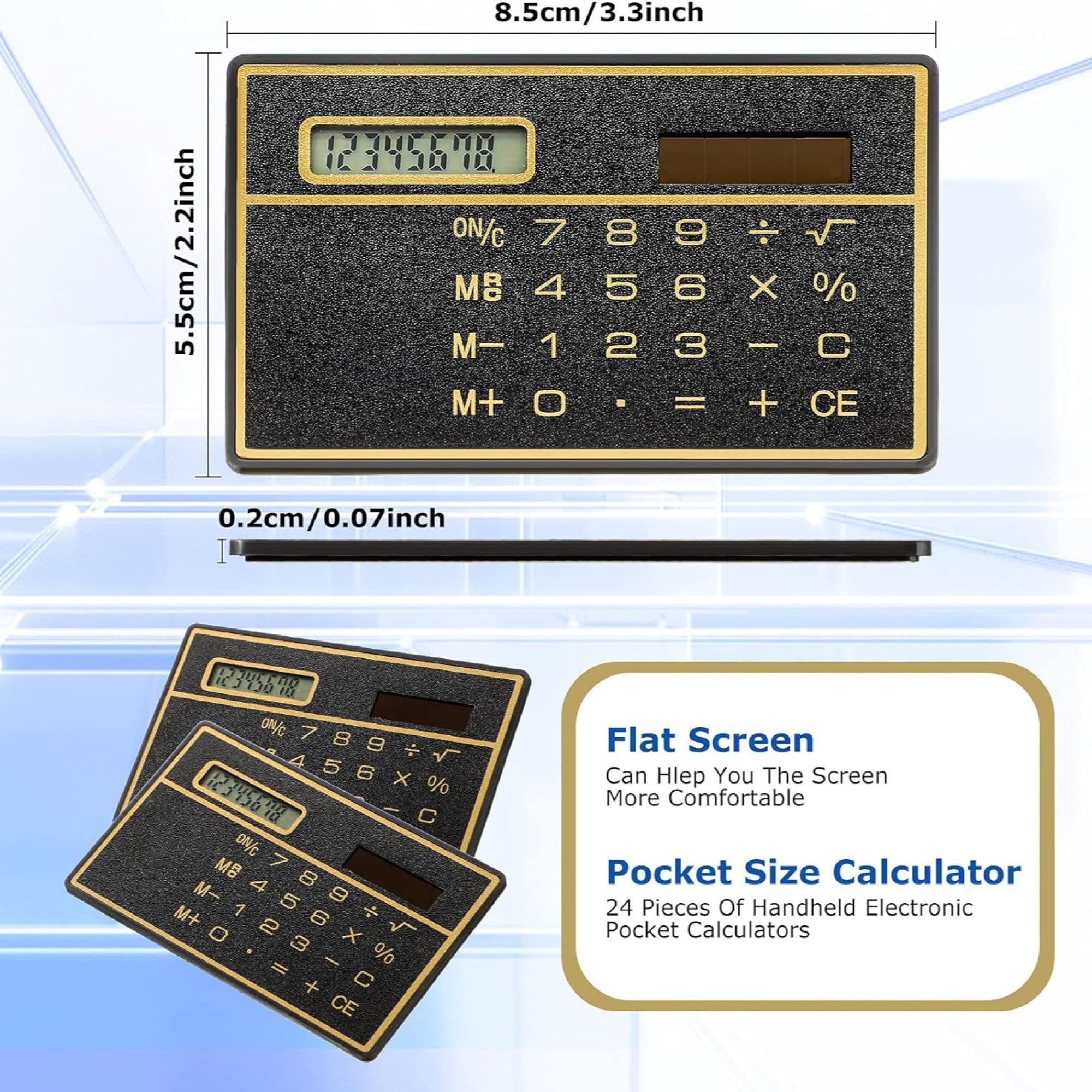 8 Digits Thin Solar Power Pocket Calculator