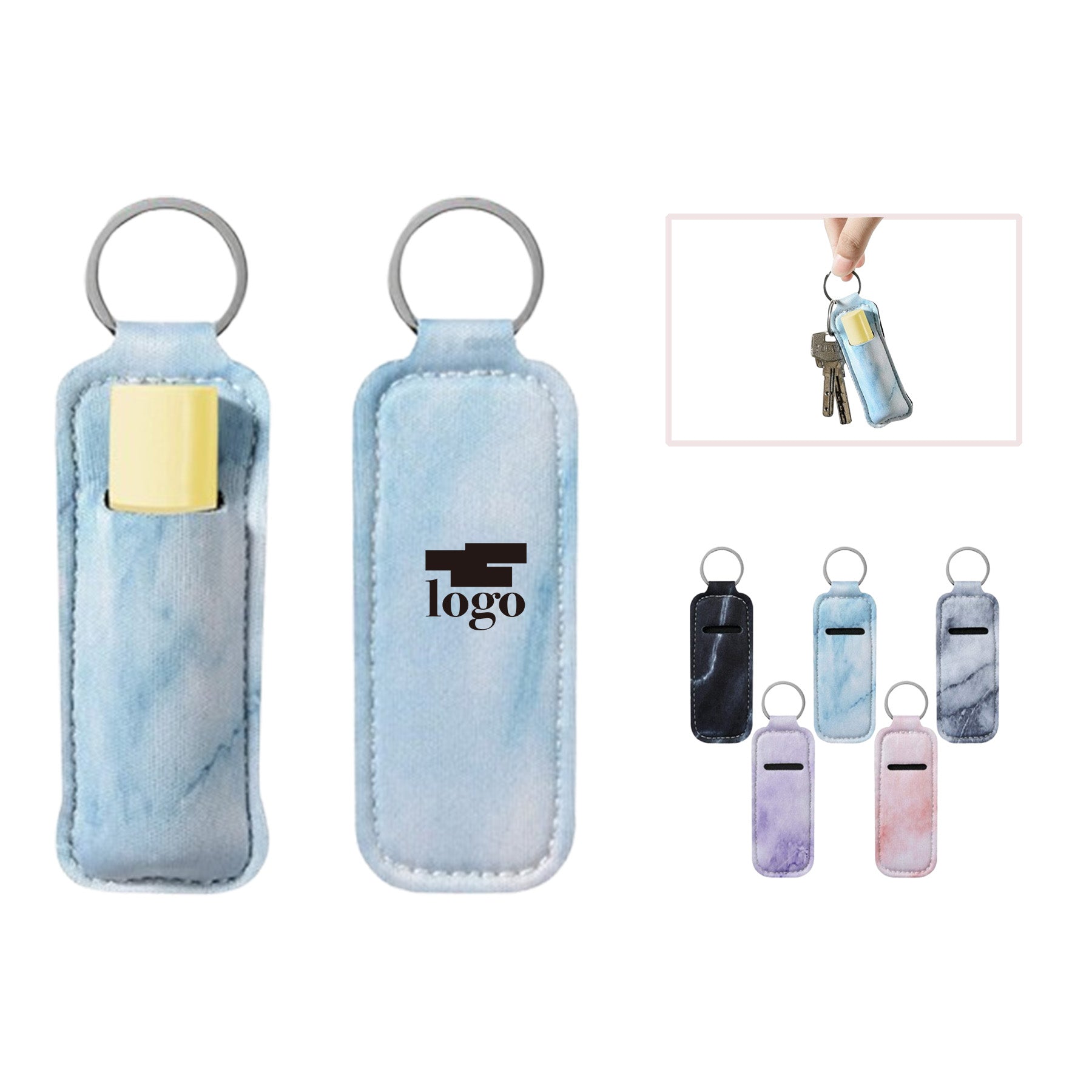 Lipstick Lip Balm Holder Keychain