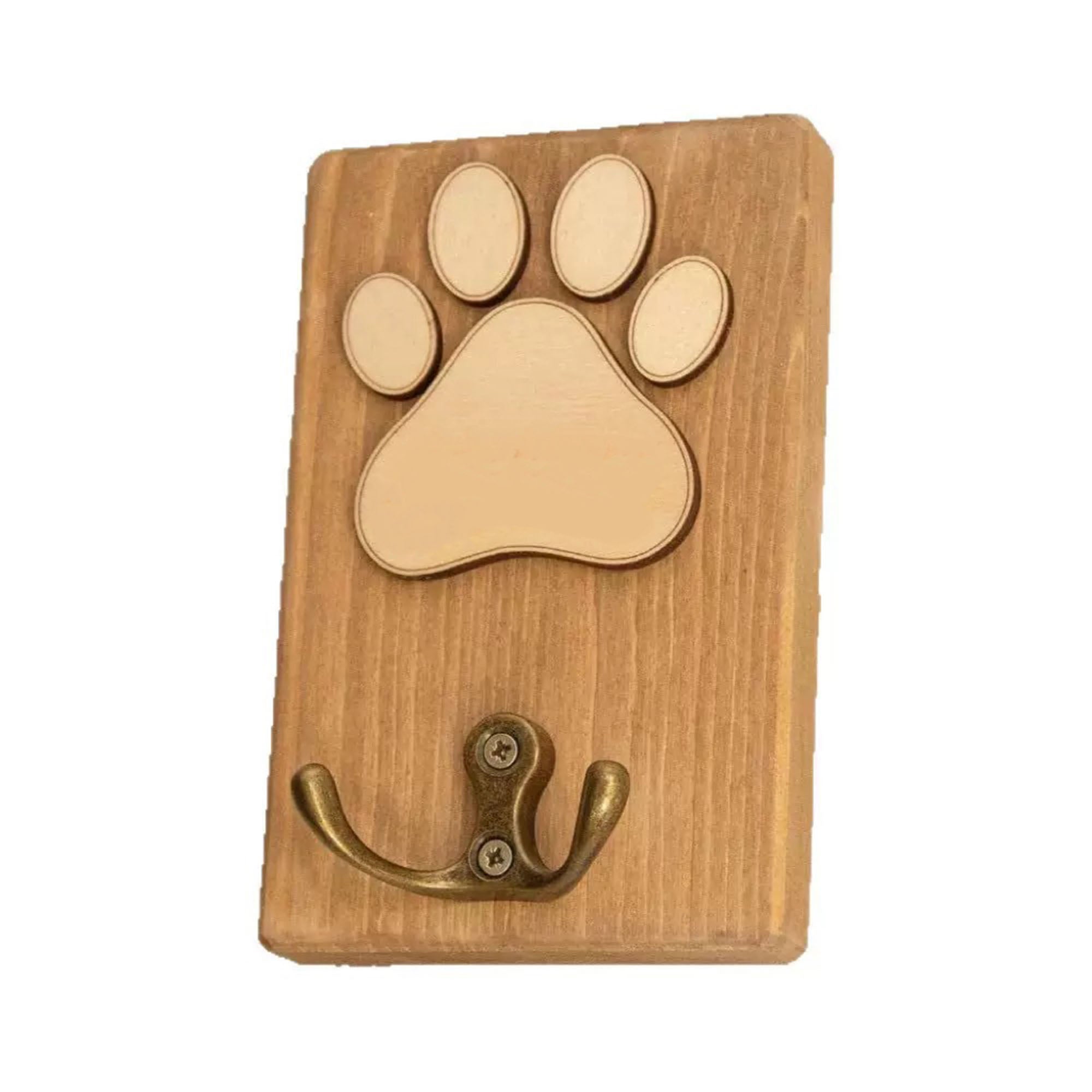 Dog Paw Printed Wooden Wall Hook