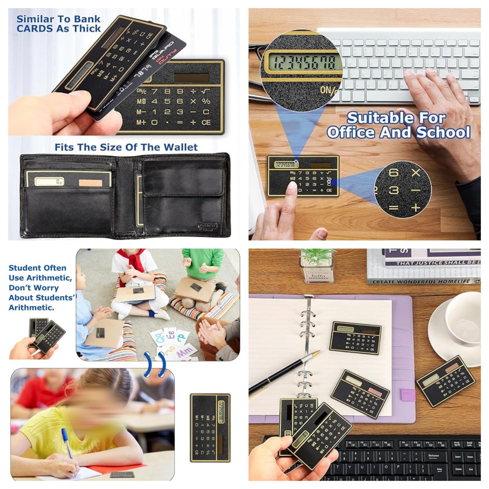 8 Digits Thin Solar Power Pocket Calculator