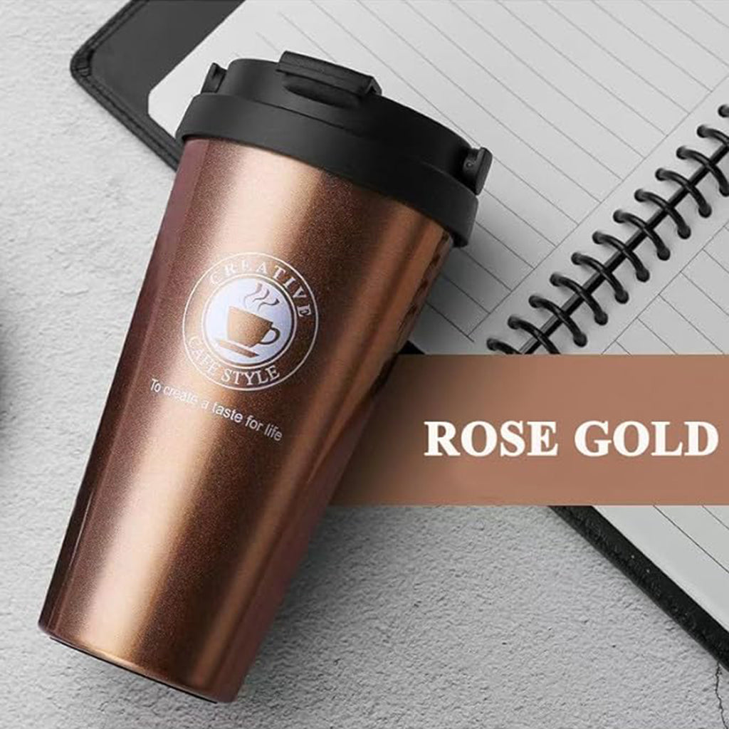 Stainless Steel Insulated Travel Coffee Mug With Handle