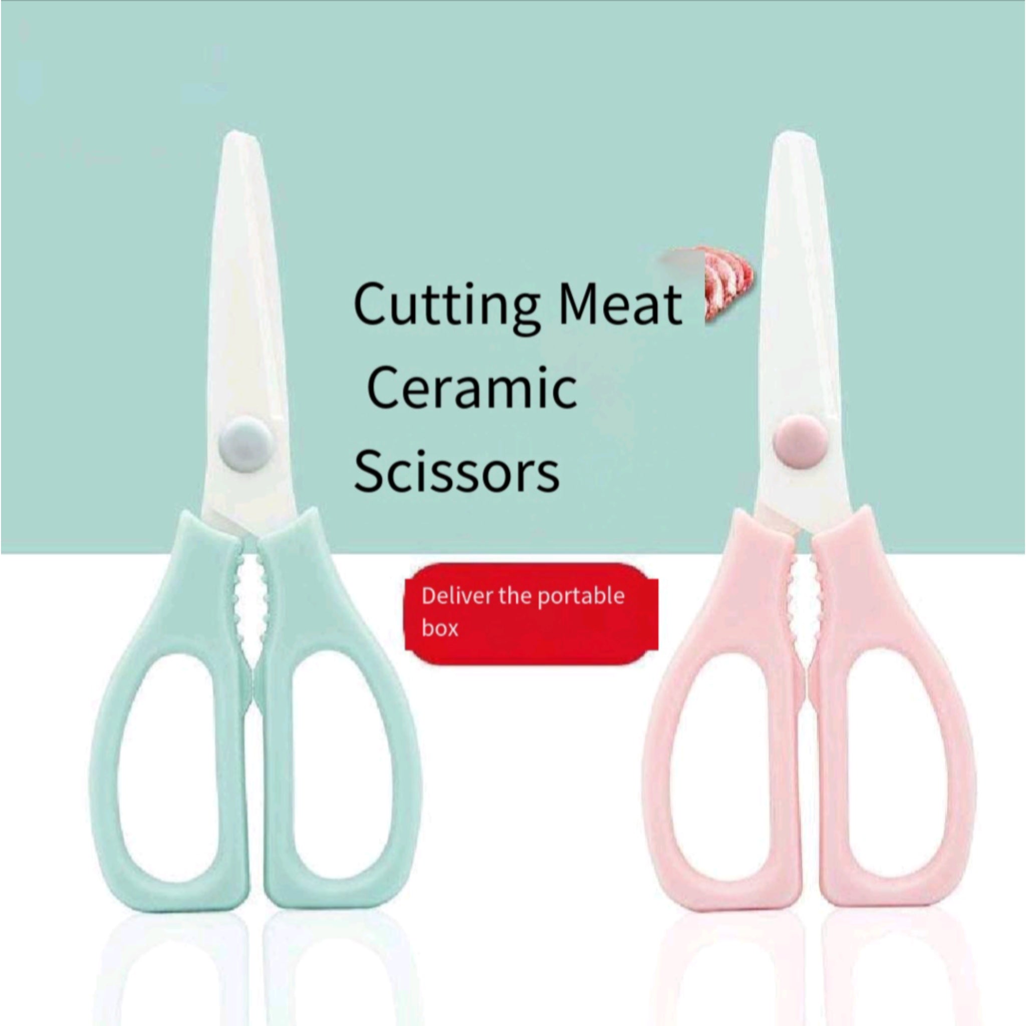 Ceramic Baby Food Scissors Portable Case BPA Free